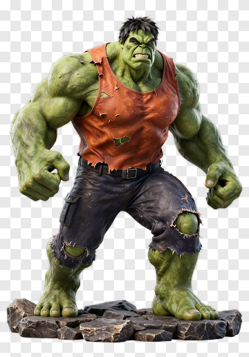 Hulk Figure In Torn Shirt And Pants PNG