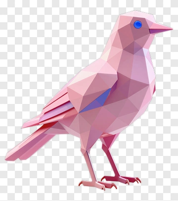 3D Pink Bird PNG