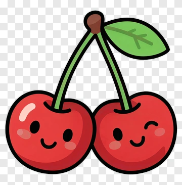 Cartoon Cherries With Smiling Faces PNG