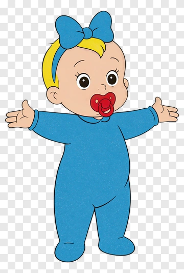 Cartoon Baby With Pacifier PNG