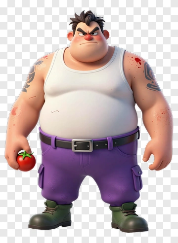 Cartoon Character Holding A Tomato PNG