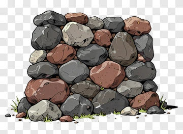 Stone Wall With Grass PNG