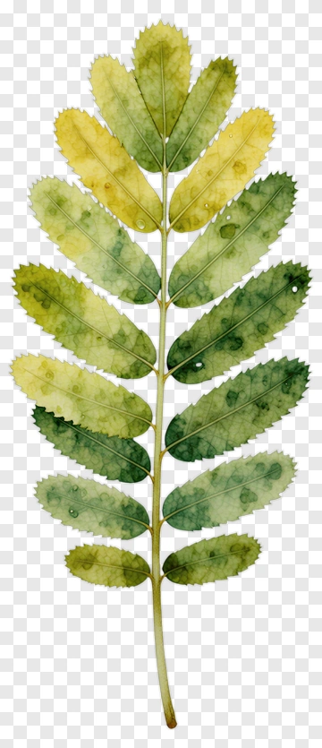 Watercolor Green Leaf PNG