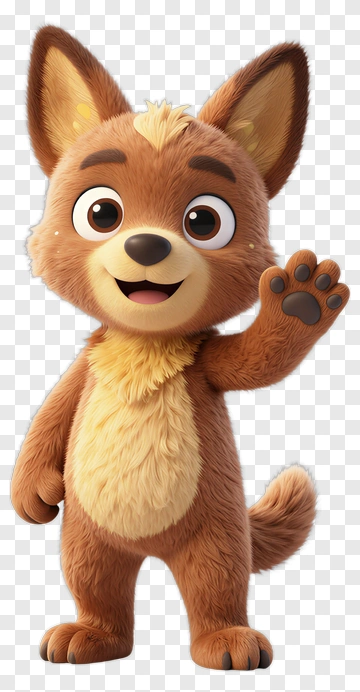 Cartoon Dog Waving Hello PNG