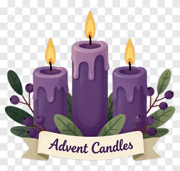 Advent Candles With Greenery PNG