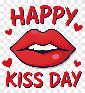 Happy Kiss Day Illustration PNG