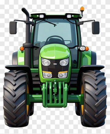 Green Tractor Front View PNG