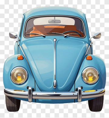 Vintage Blue Car PNG