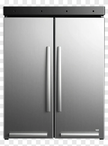 Stainless Steel Refrigerator With Double Doors PNG