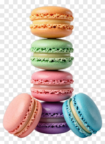Colorful Macarons Stacked In A Tower PNG