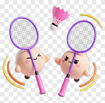 Cartoon Characters Playing Badminton PNG