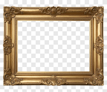 Vintage Gold Picture Frame PNG