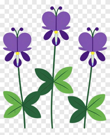 Colorful Cartoon Flowers PNG