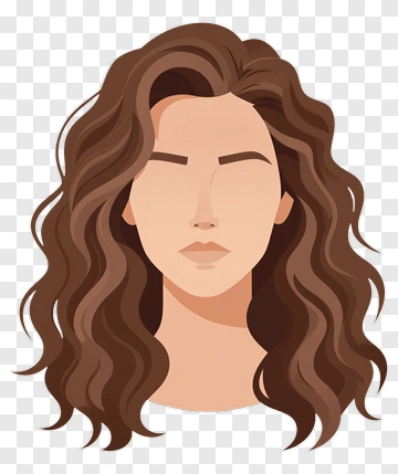 Woman With Curly Brown Hair PNG
