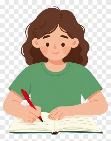 Student Writing In A Notebook PNG