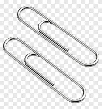 Silver Paper Clips PNG