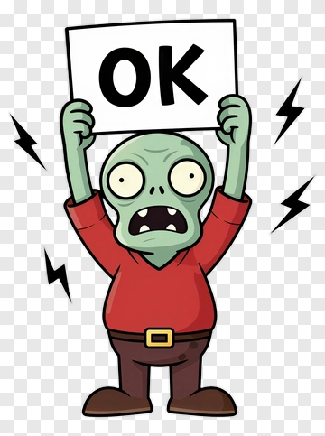 Cartoon Zombie Holding An Ok Sign PNG
