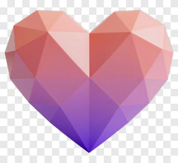 Colorful Geometric Heart PNG