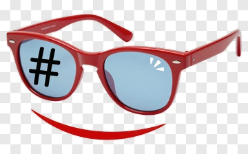 Red Sunglasses With Blue Lenses PNG