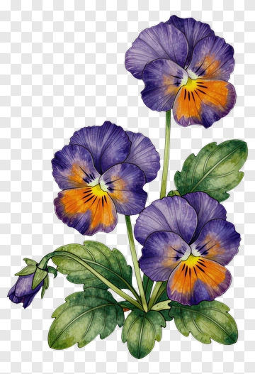 Colorful Pansy Flower Arrangement PNG