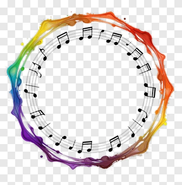 Colorful Music Note Circle PNG