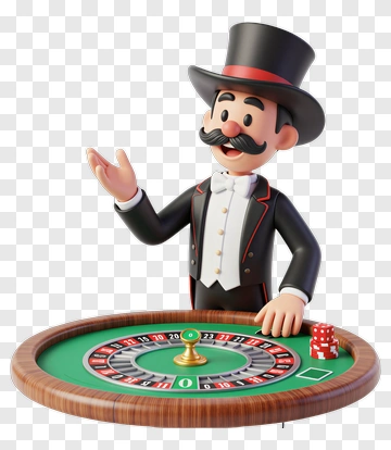 3D Casino Dealer At Roulette Table PNG