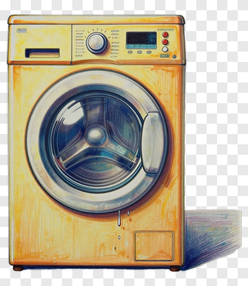 Yellow Washing Machine PNG