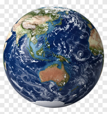 Earth Globe With Visible Continents And Oceans PNG