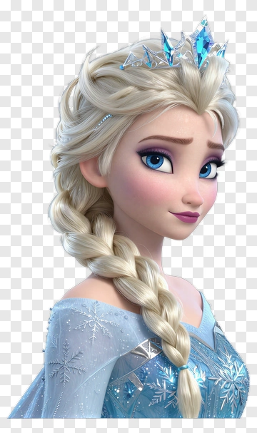Ice Queen Character With Braided Hair PNG