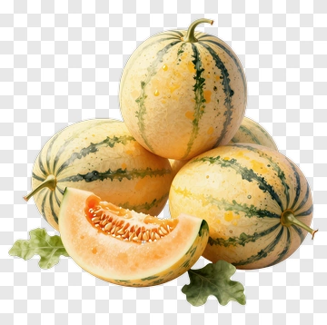 Fresh Melons And A Slice PNG