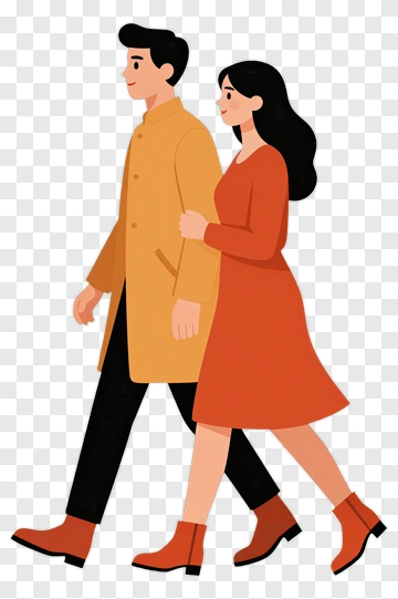 Couple Walking Together PNG