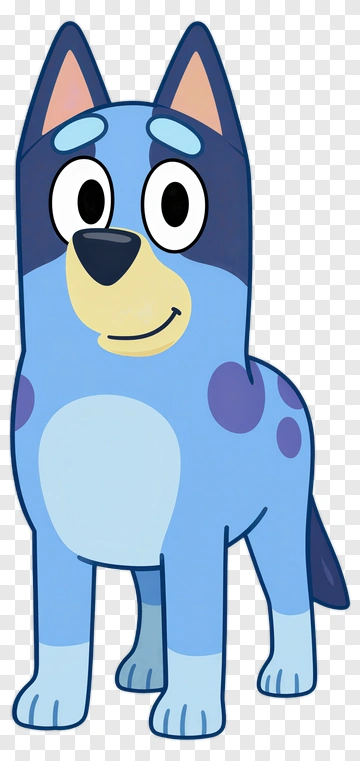 Cartoon Blue Dog Character PNG