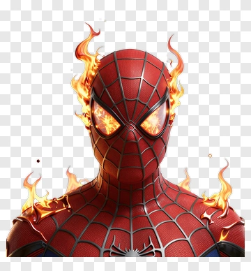 Spider-Man With Flames PNG