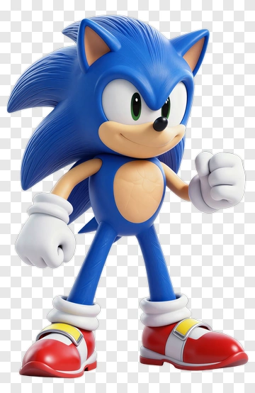 3D Blue Hedgehog Character PNG