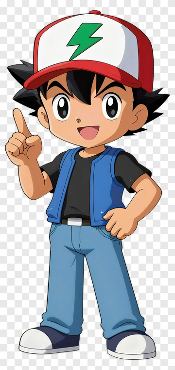 Cartoon Boy With A Cap And Vest PNG