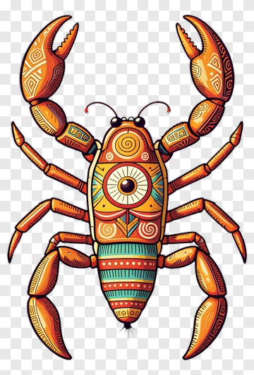 Colorful Crab With Intricate Patterns PNG