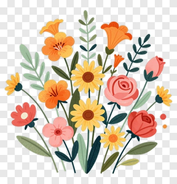 Colorful Flower Bouquet PNG