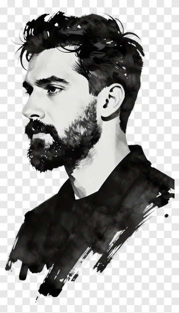 Black And White Portrait Of A Man PNG