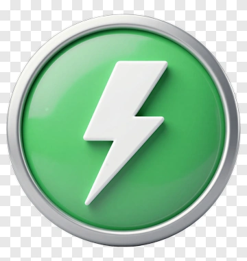 Green Lightning Bolt Icon PNG