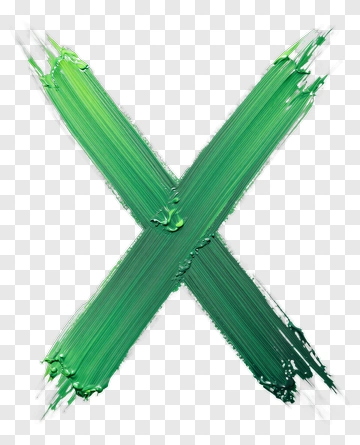 Green Brush Stroke X PNG