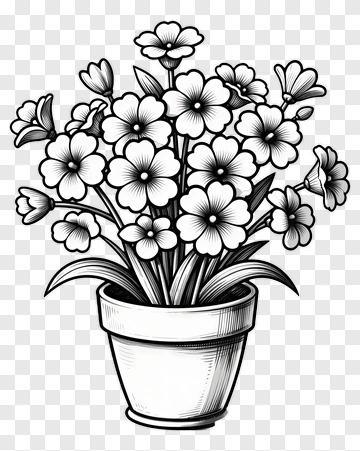Flower Bouquet In A Pot PNG