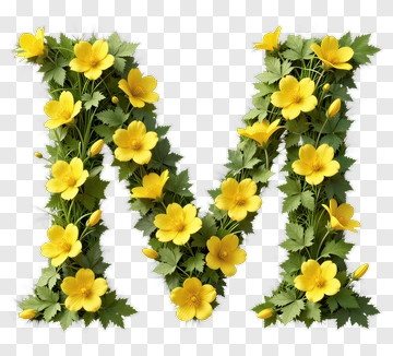 Floral Letter M PNG