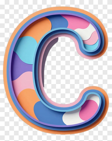 Colorful 3D Letter C PNG