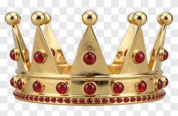 Gold Crown With Red Jewels PNG