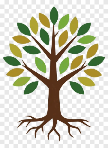 Colorful Tree With Green And Yellow Leaves PNG