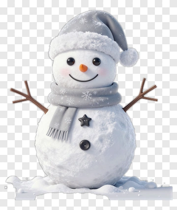 Cartoon Snowman Wearing A Scarf And Hat PNG