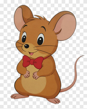 Cartoon Mouse With Red Bow Tie PNG