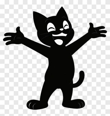 Cartoon Cat With Open Arms PNG
