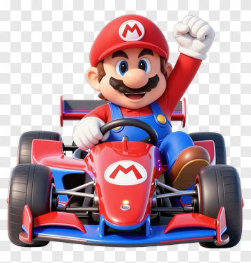 Mario Driving A Go-Kart PNG