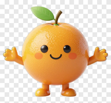 Cartoon Orange Character With Arms Open PNG